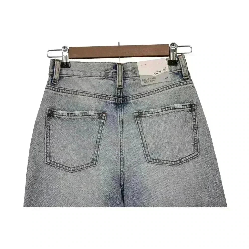 NWT Willow Root Buckle Jeans Size 24 The Vintage Dad Denim High Rise Light Wash - Picture 12 of 14